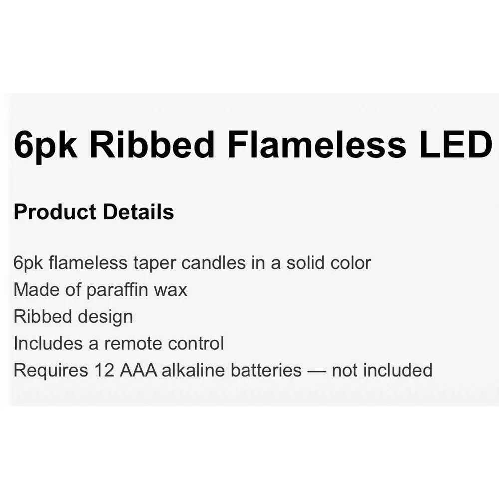 RARE 6pk Ribbed Flameless LED Taper Candles Green - Hearth & Hand with Magnolia
